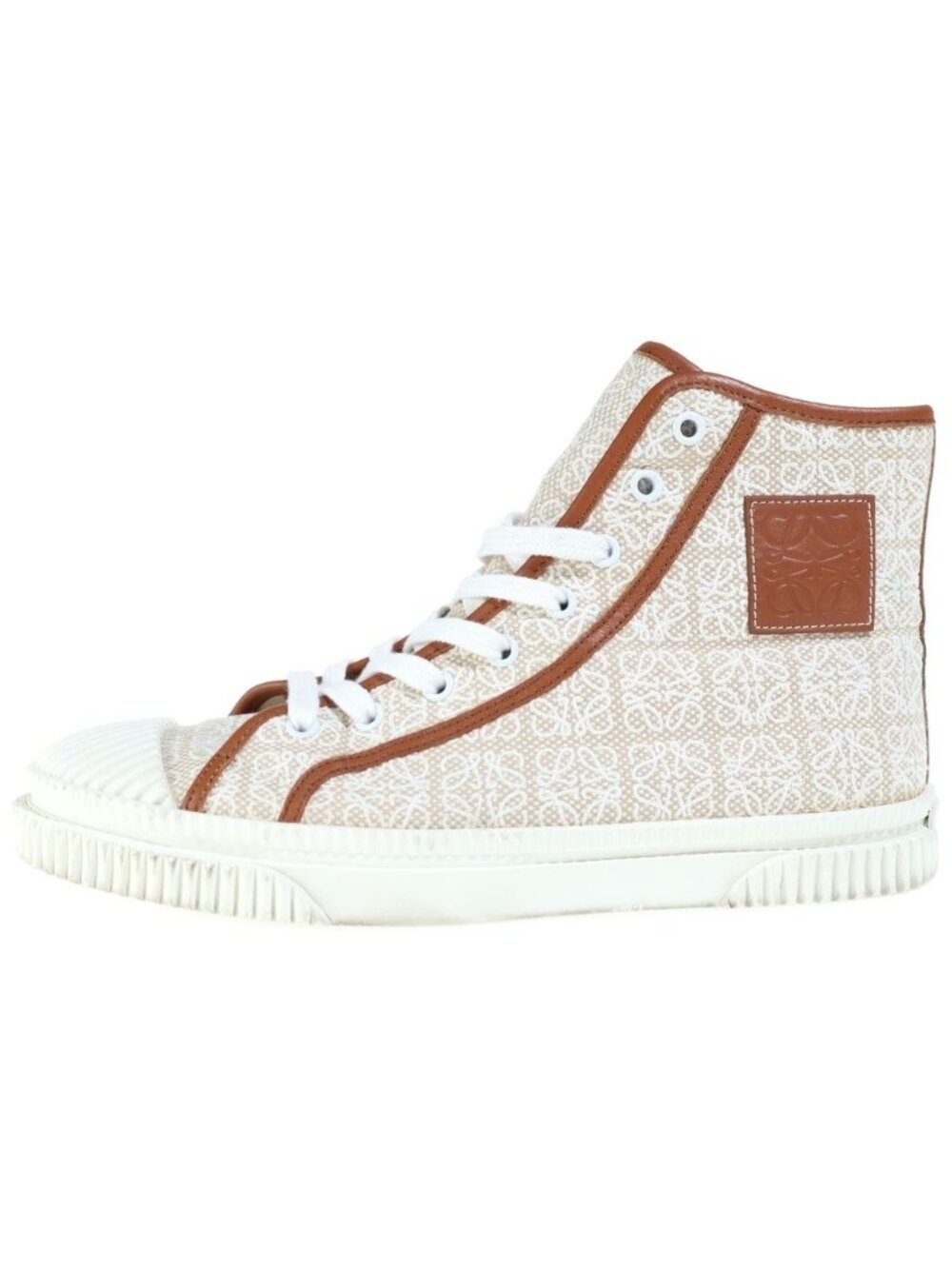 Loewe Logo Patch Anagram High Top Sneakers Brown